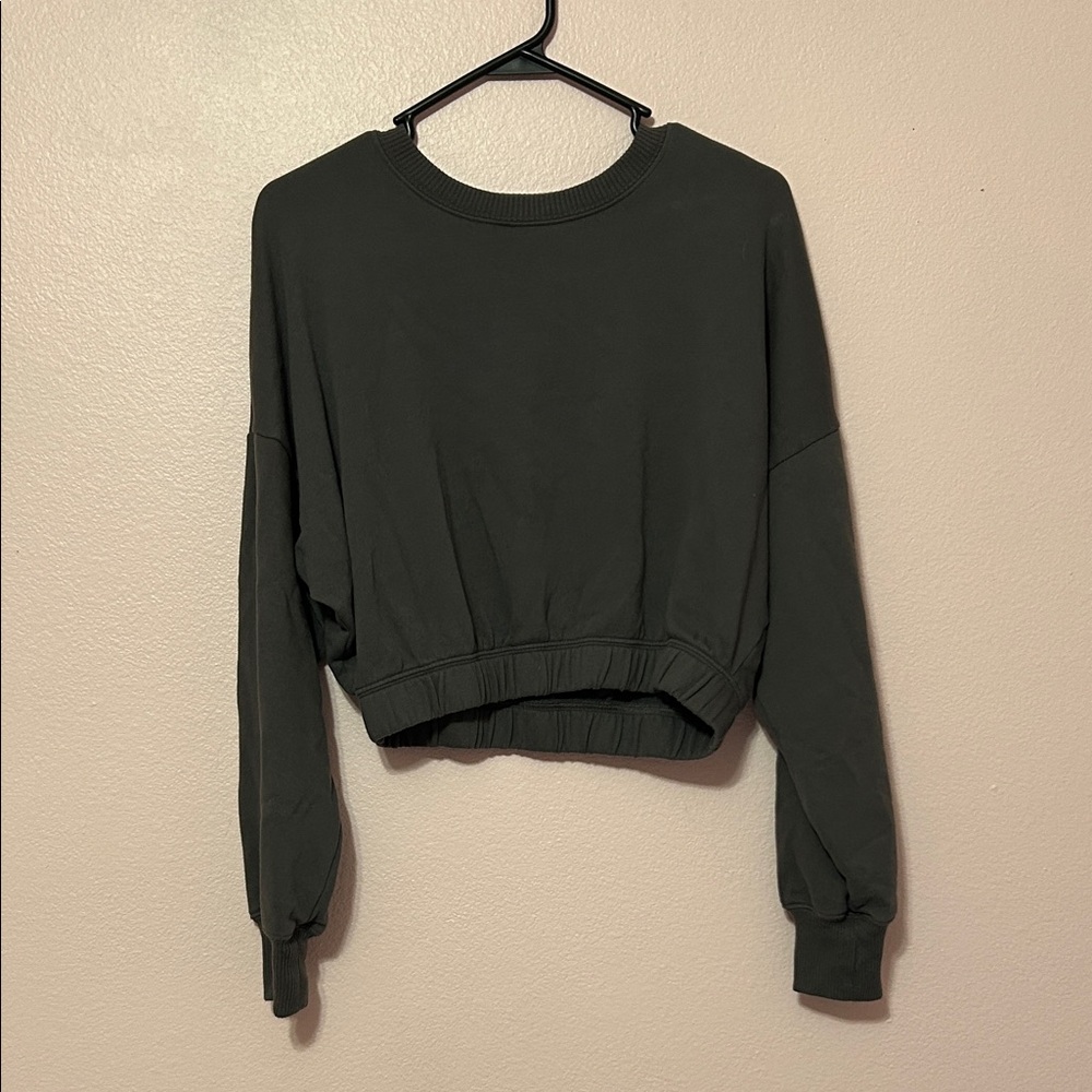 Hollister Dark Green Cropped Hoodie